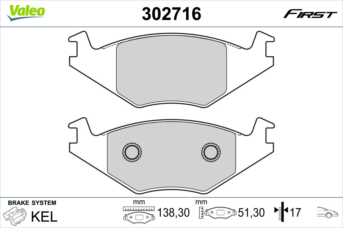 VALEO Fékbetét, mind 302716_VALEO